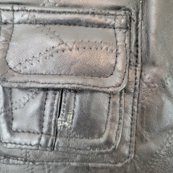 LEATHER BIKER VEST - Picture 4 of 5
